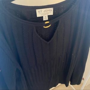 St john black knit top